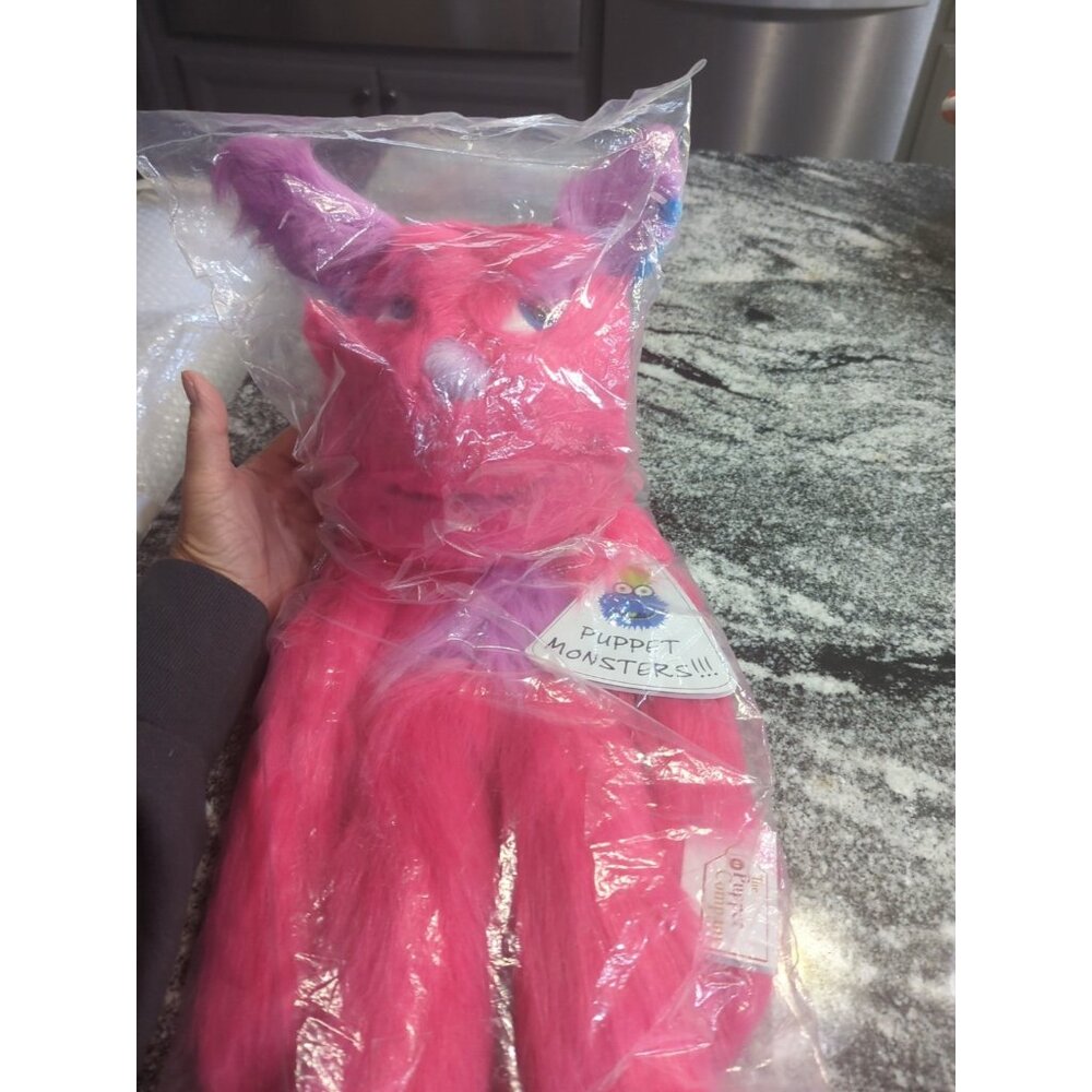 The Puppet Company Puppet Monsters Pink Monster Hand Puppet With Squeaker 24"